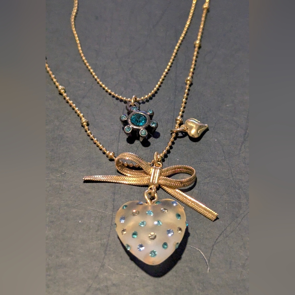 Betsey Johnson Gold Necklace with Heart Accent